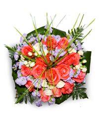 bouquet of roses with greens
